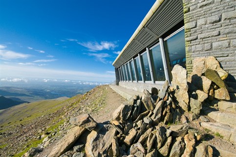 Snowdon summit, the highest point in England and Wales